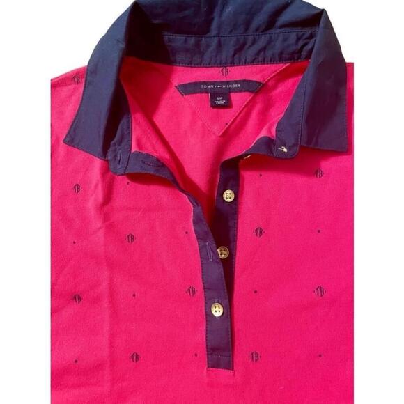Women's Tommy Hilfiger Pink short sleeve spring summer Polo Shirt Size S - Picture 3 of 6